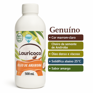 Óleo De Andiroba 100% Puro 500Ml (Genuíno de cor amarelado, amargo e solifica abaixo 25°C)